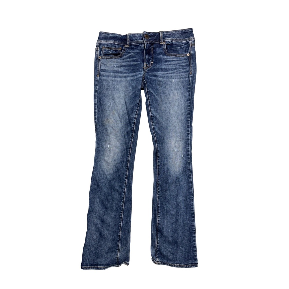 American Eagle Kick Boot Stretch Jeans 6 Regular Blue Denim Low Rise 30x30